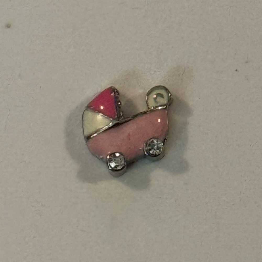 Origami Owl Pink and Silver Charm